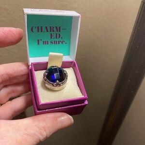 Lori Bonn Sterling Silver navy blue gemstone slide charm